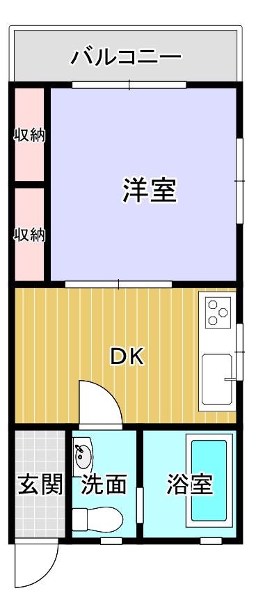 豊コーポ(1DK/1階)の間取り写真
