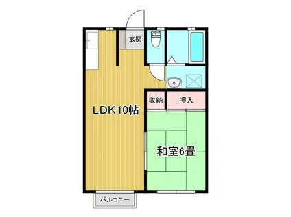 エンパレスV17(1LDK/2階)の間取り写真