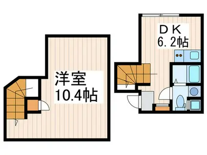 HJ PLACE 初台南(1DK/B1階)の間取り写真