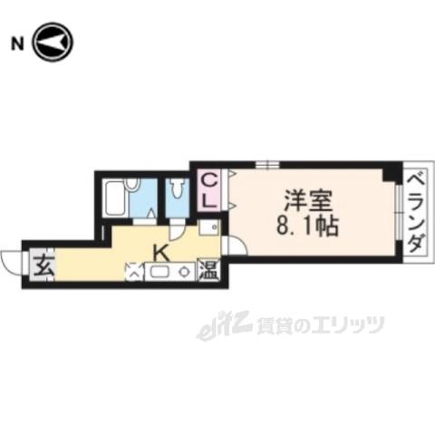 ぽえむ西陣館(1K/5階)の間取り写真