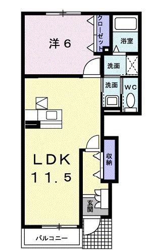 サニーヒル(1LDK/1階)の間取り写真