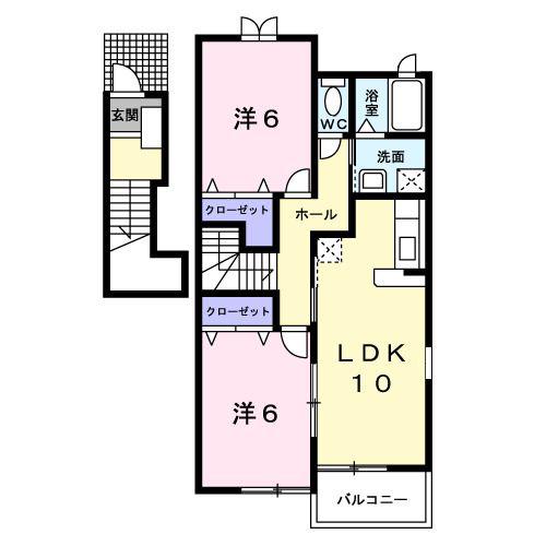 アーバン ストリートI(2LDK/2階)の間取り写真