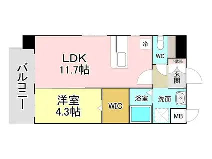 MALVAROSA(1LDK/6階)の間取り写真