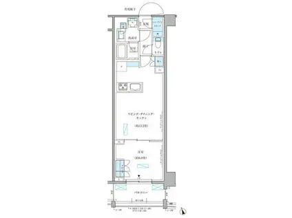 パークアクシス文京本郷(1LDK/2階)の間取り写真
