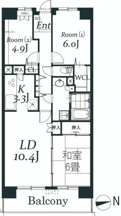 白井ロジュマン 8階階 間取り