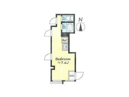 TAWAMAN白金(ワンルーム/1階)の間取り写真
