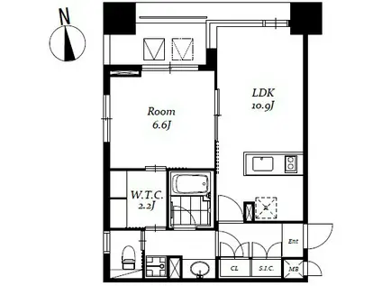 RESIDIA日本橋馬喰町III(1LDK/3階)の間取り写真