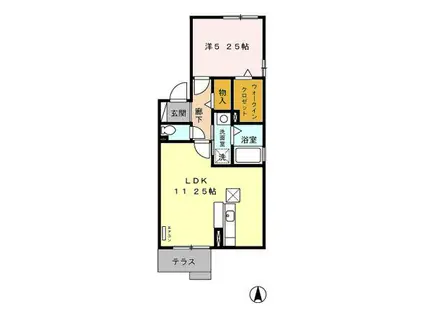 ジラソーレ・フォーレフォーレ(1LDK/1階)の間取り写真