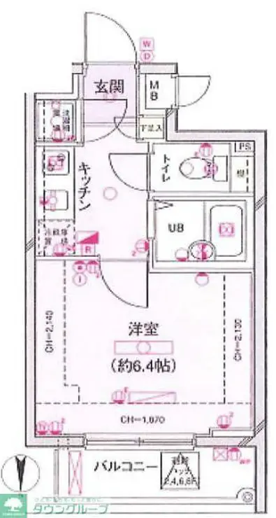 菱和パレス府中駅前 7階階 間取り