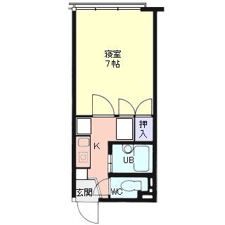 ラカーサ南原(1K/3階)の間取り写真