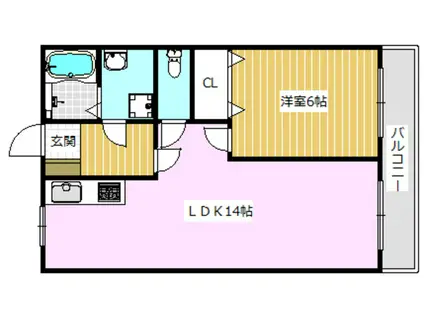 GRAND大山崎(1LDK/2階)の間取り写真