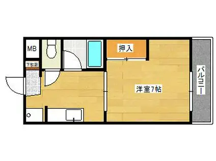 オレンジコーポ2号館(1K/1階)の間取り写真