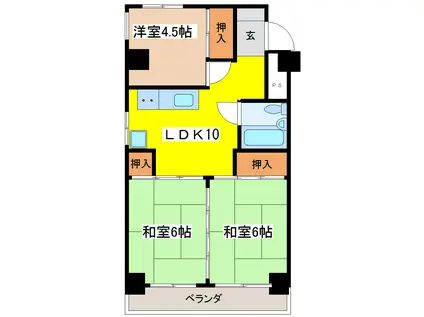氷川ハイツ(3LDK/3階)の間取り写真