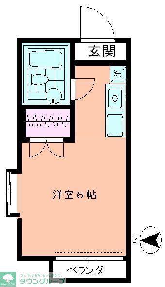 ドエルムラサキ(1K/2階)の間取り写真