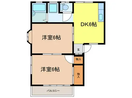 大塚ハイツ(2DK/2階)の間取り写真