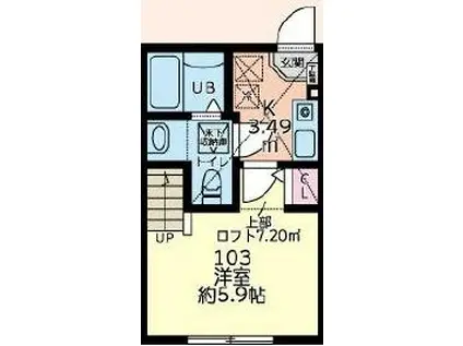 ティナ小田急相模原(1K/1階)の間取り写真