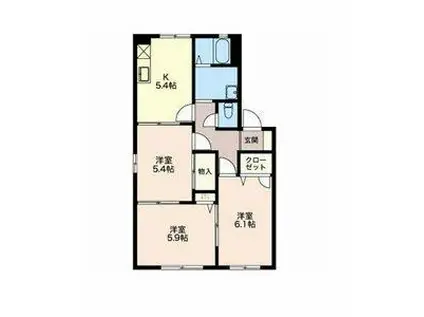 グランパルク(3K/1階)の間取り写真