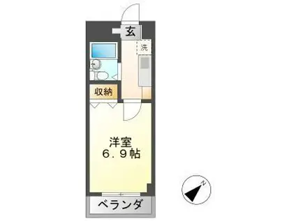 CARTIER(1K/1階)の間取り写真