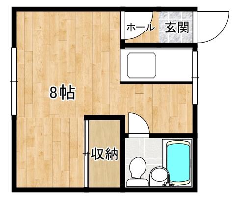 イーストエイト(ワンルーム/2階)の間取り写真
