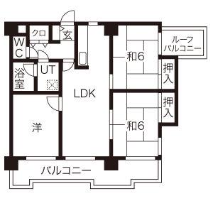 グランドハイリス上社(3LDK/5階)の間取り写真