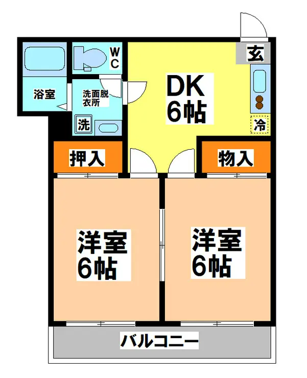 第三畑山コーポ 4階階 間取り