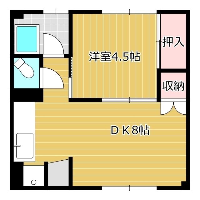 ハイデルベルク(1DK/3階)の間取り写真