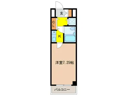 ダイアパレス長野大通(1K/2階)の間取り写真