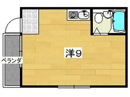 プレアール星丘(ワンルーム/2階)の間取り写真