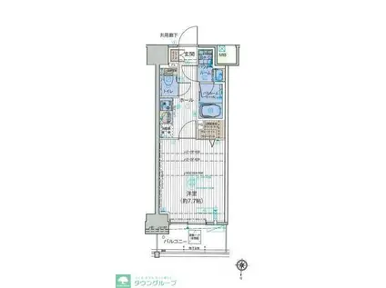 オーキッドレジデンス森下(1K/3階)の間取り写真