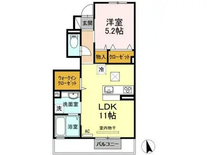 エーデルハイム参番館(1LDK/1階)の間取り写真