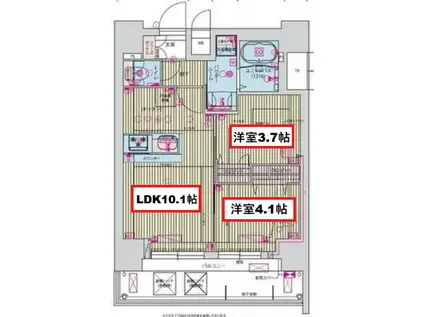 プレサンス九条グランデリーヴ(2LDK/11階)の間取り写真