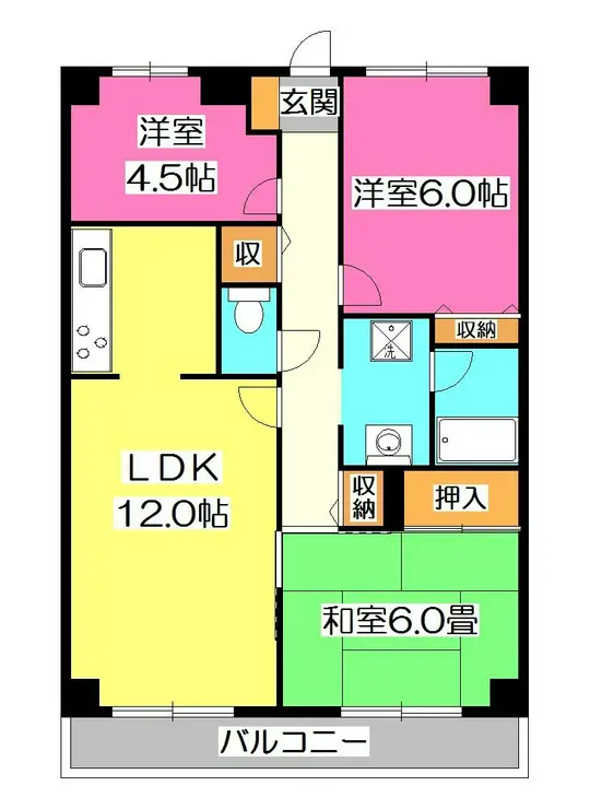 ユーネット所沢 3階階 間取り
