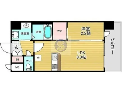 セレニテ南堀江エクラ(1LDK/2階)の間取り写真