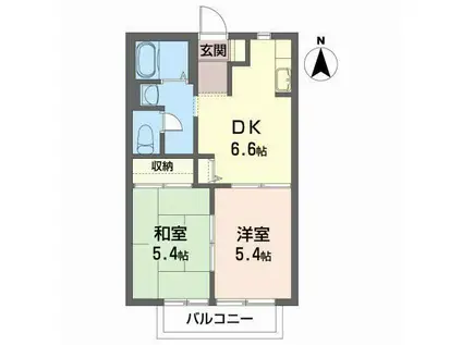 YKハイツ(2DK/2階)の間取り写真