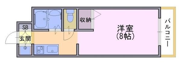ファースト(1K/4階)の間取り写真