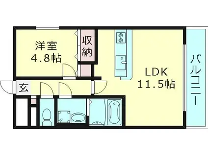グラン・シャリオ(1LDK/7階)の間取り写真