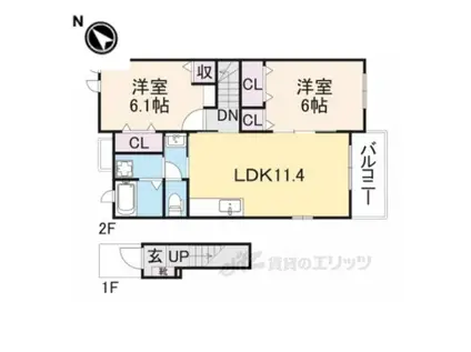 モンテレー L・K マンション(2LDK/2階)の間取り写真