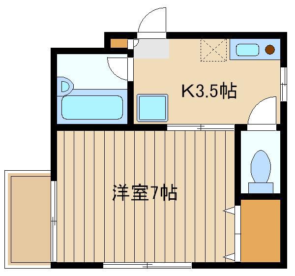 赤とんぼ(1K/3階)の間取り写真