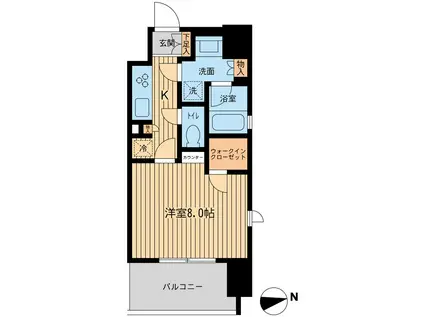 エルシア五反田(1K/6階)の間取り写真