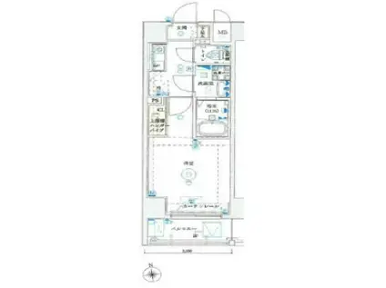 ジニーハウス川崎大師(1K/6階)の間取り写真