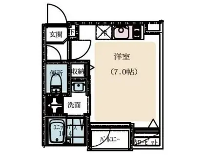 VILLABRISE常盤(ワンルーム/2階)の間取り写真