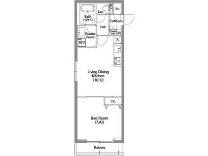 メディオ月島(1LDK/4階)の間取り写真