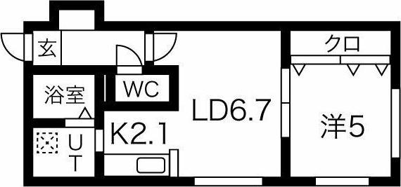 LF21(1LDK/3階)の間取り写真
