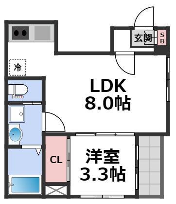 パレスケープ(1LDK/3階)の間取り写真