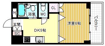 メゾン扇町(1DK/3階)の間取り写真