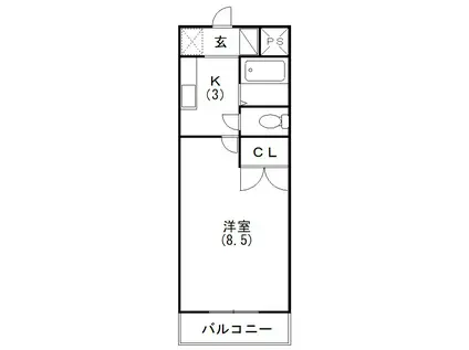 スペースG住吉(1K/2階)の間取り写真