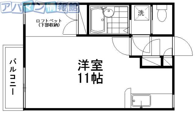 カーサ大森(ワンルーム/2階)の間取り写真