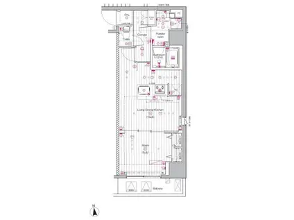 PREMIUM CUBE 上野(1LDK/12階)の間取り写真
