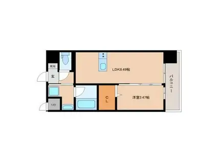 プレジデンスザ小倉(1LDK/8階)の間取り写真