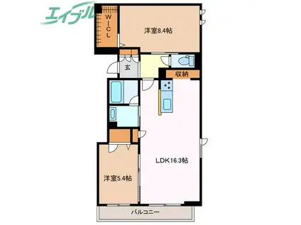 コンフォルタ(2LDK/3階)の間取り写真